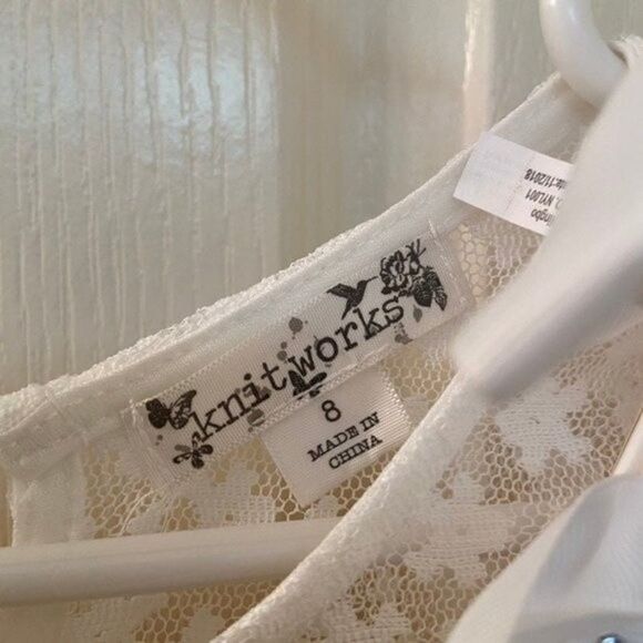 Knitworks Yellow Floral Daisy Lace Skater Dress Belted Hair Bow Girls Size 8 NEW - Picture 6 of 10